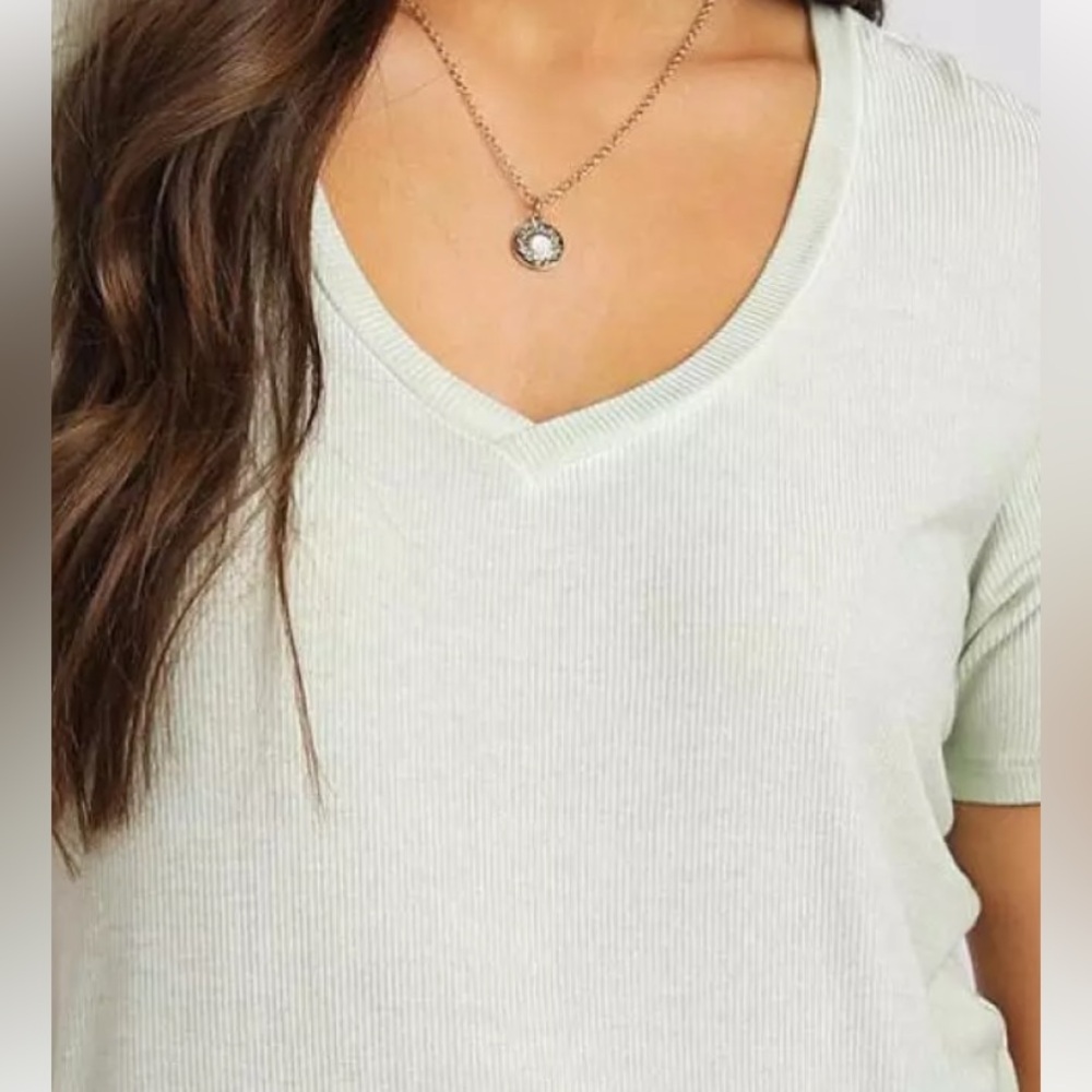 White Crow Ribbed V-Neck Top